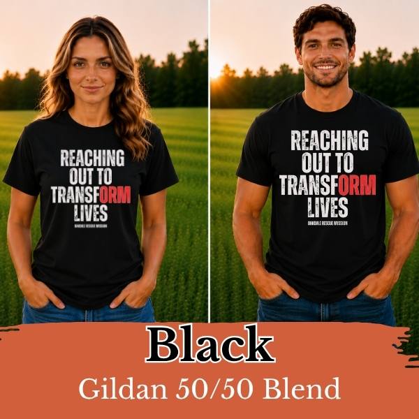 Reaching Out to Transform Lives Tee- White Design