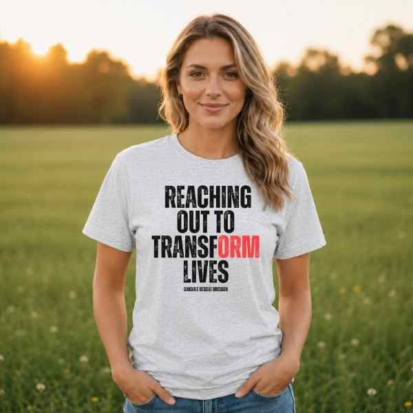 Reaching Out to Transform Lives Tee- Black Design