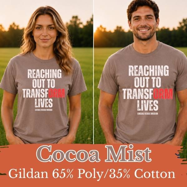Reaching Out to Transform Lives Tee- White Design