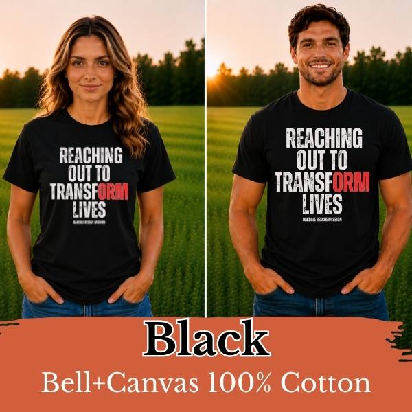 Reaching Out to Transform Lives Tee- White Design