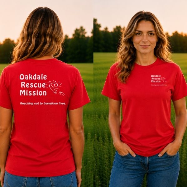 Double Sided Oakdale Rescue Mission Org.- White Logo