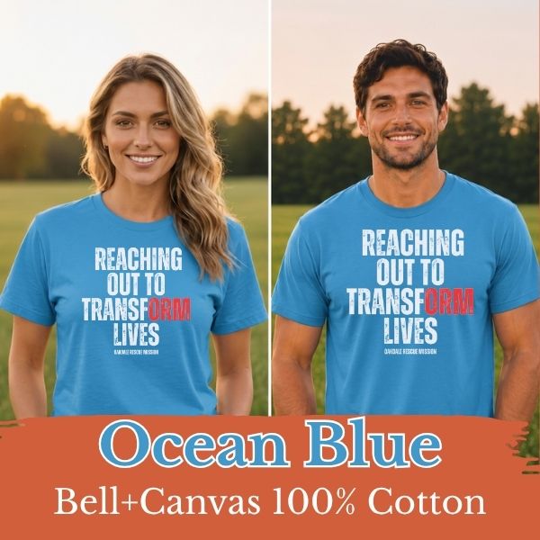 Reaching Out to Transform Lives Tee- White Design