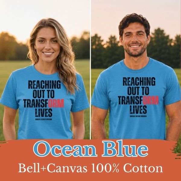 Reaching Out to Transform Lives Tee- Black Design