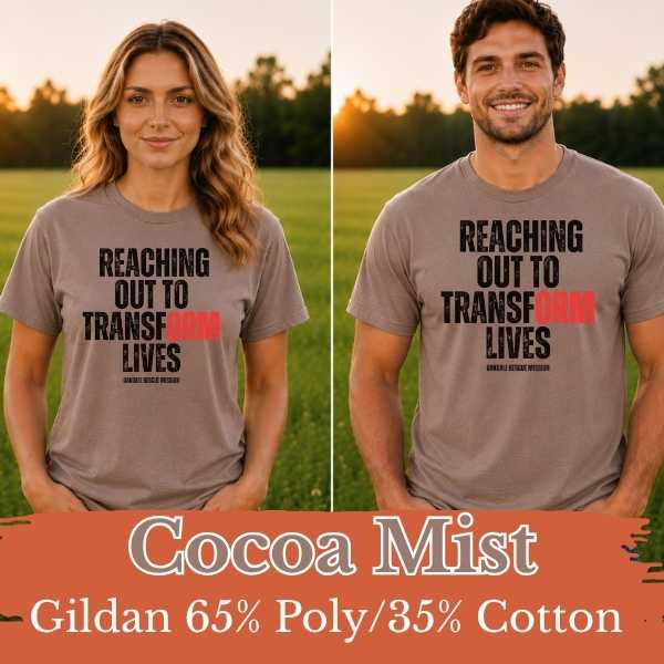 Reaching Out to Transform Lives Tee- Black Design