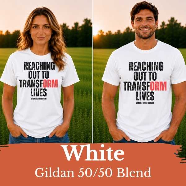 Reaching Out to Transform Lives Tee- Black Design
