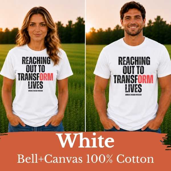 Reaching Out to Transform Lives Tee- Black Design
