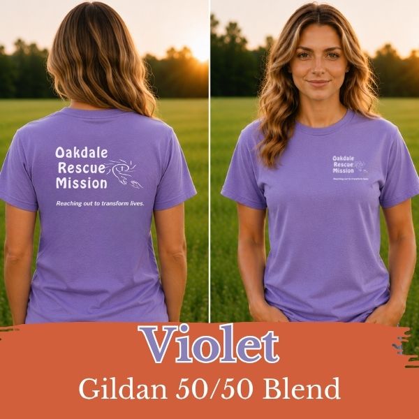 Double Sided Oakdale Rescue Mission Org.- White Logo